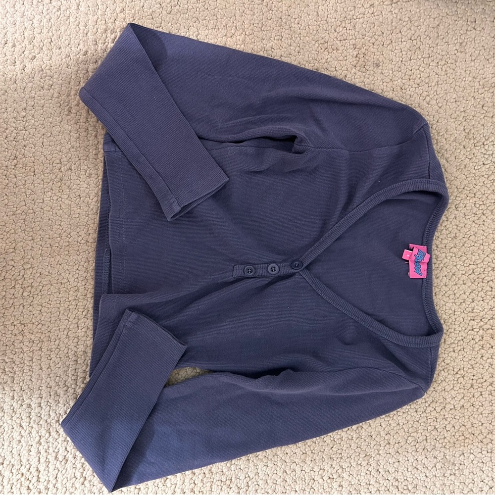 Edikted Blue Gray Long Sleeve Crop Top Size S